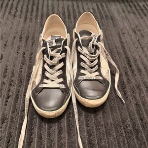 Golden Goose Black and Cream Sneakers